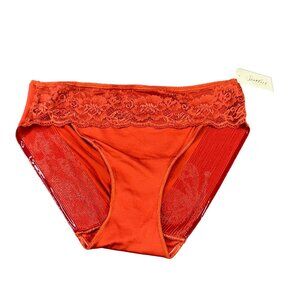 Soma Women's Size Small Panty Hipster Microfiber Lace Waistband Red Ochre New